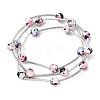 Round Synthetic Turquoise Beads Multi-strand Bracelets for Women BJEW-JB12335-03-2