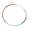 3.5mm Chakra Gemstone Round Beaded Necklaces NJEW-JN05161-4