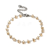 Triangle Glass Link Chain Bracelets BJEW-L685-02P-1