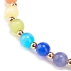 Natural Agate & Cat Eye Round Beaded Stretch Bracelet BJEW-JB08365-01-4