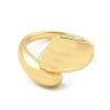 Leaf Shape Rack Plating Brass Open Cuff Rings RJEW-G294-02G-2