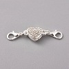 Alloy Rhinestone Magnetic Clasps ALRI-TAC0001-02S-1