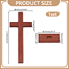 1Pc Wood Cross Display Decorations AJEW-HY0002-77-2