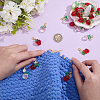 32Pcs Transparent Acrylic Strawberry Pendant Decorations HJEW-HY0001-24-3