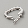 Rhodium Plated 925 Sterling Silver Micro Pave Clear Cubic Zirconia Twister Clasps LS-FIND-WH0422-21B-P-2