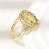 Brass Micro Pave Clear Cubic Zirconia Cuff Open Rings RJEW-Z136-02G-2