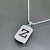 Rectangle with Laser Cut Letter 201 Stainless Steel Initial Pendant Necklaces WGA5E8C-26-1