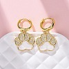 Brass Clear Cubic Zirconia Hoop Earrings LS-EJEW-Q042-03B-G-2