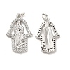 Brass Micro Pave Cubic Zirconia Pendants KK-E068-VB084-1