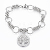 304 Stainless Steel Charm Bracelets BJEW-A109-08P-1