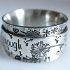 Dandelion with Word Pattern Alloy Finger Rings FS-WG2A4E2-03-1