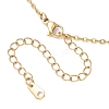 Brass Macrame Pouch Dyed Natural Blue Agate Inside & 304 Stainless Steel Pendant Necklaces for Women NJEW-JN05607-01-7