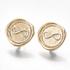 Brass Stud Earring Findings X-KK-T038-459G-1