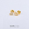 Stainless Steel Micro Pave Clear Cubic Zirconia Cartilage Earrings for Women Men WG126FA-10-1