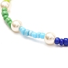 Glass Seed & Glass Pearl Beaded Necklace for Girl Women NJEW-TA00007-4