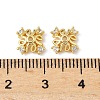 Brass Micro Pave Clear Cubic Zirconia Bead Caps KK-V015-39G-01-2