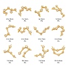 12Pcs 12 Style Brass Micro Clear Cubic Zirconia Pendants ZIRC-LS0001-02G-3