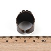 Brass with Natural Labradorite Cuff Rings RJEW-Z112-02R-02-5