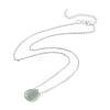 Stone Teardrop Pendants Necklace with Cable Chain for Women NJEW-JN03785-5