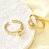 Brass with Cubic Zirconia Cuff Rings RJEW-Q018-01G-5