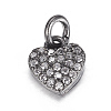 Brass Micro Pave Cubic Zirconia Charms LS-ZIRC-P060-41B-1