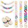   4pcs 2 styles Rainbow Color Acrylic Shoe Decoration Curban Chains AJEW-PH0011-18-1