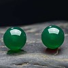Round Imitation Jade Beads Stud Earrirngs for Girl Women EJEW-BB46205-A-2