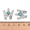 Synthetic Turquoise & Alloy Pendants PALLOY-H146-01AS-W-3