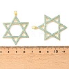 Brass Micro Pave Sky Blue Cubic Zirconia Pendants CU-CBA6938-04G-01-3