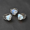 Opalite Adjustable Rings RJEW-P043-03P-11-1