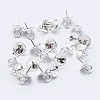 925 Sterling Silver Cup Pearl Bail Pin Pendants STER-F036-04S-4mm-1