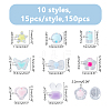 150Pcs 10 Styles Transparent Acrylic Beads TACR-FI0001-01-2