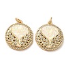 Brass Micro Pave Cubic Zirconia with Synthetic Opal Pendants KK-D096-10G-1
