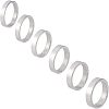 Unicraftale 6Pcs 6 Style 304 Stainless Steel Flat Plain Band Finger Ring for Women RJEW-UN0001-16-1