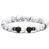 8mm Round Natuarl Lava Rock & Howlite Beaded Stretch Bracelets for Women Men AC1855-2-1