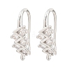 Brass Rhinestone Earring Hooks KK-C261-01E-P-1