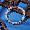 Round Natural Crazy Agate Beaded Stretch Bracelets for Women BJEW-JB11045-03-2