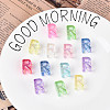UV Plating Transparent Acrylic European Beads OACR-M027-02R-1