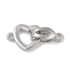 Heart Brass Fold Over Clasps FIND-U017-19P-1