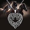 Alloy Viking Knot Heart Horse Pendant Necklaces FS-WG2DD1C-01-1