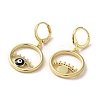 Evil Eye Real 18K Gold Plated Brass Dangle Leverback Earrings EJEW-Q797-09G-03-2