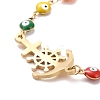 Vacuum Plating 304 Stainless Steel Link Bracelet with Colorful Enamel Evil Eye Chains for Women BJEW-B062-01G-4
