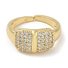 Rack Plating Brass Micro Pave Cubic Zirconia Cuff Finger Rings for Women RJEW-C114-15D-G-2