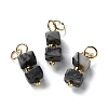 Natural Netstone Cuboid Beaded Pendants STAS-C120-02G-01-1