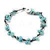 Chip Natural White Jade Beaded Anklets AJEW-PH01371-06-1