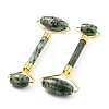Natural Ruby in Zoisite Brass Face Massager MRMJ-G009-22G-2