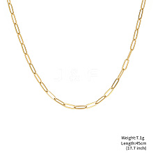 Gold Plated Stainless Steel  Paperclip Chain Necklaces BK0244-4