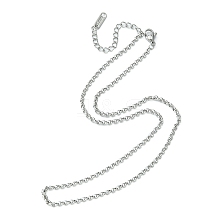 304 Stainless Steel Rolo Chain Necklace for Men Women NJEW-YW0001-18