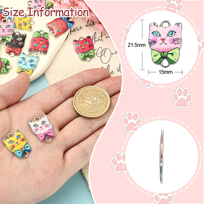 35Pcs 7 Styles Alloy Enamel Connector Charms ENAM-CJ0004-63-1