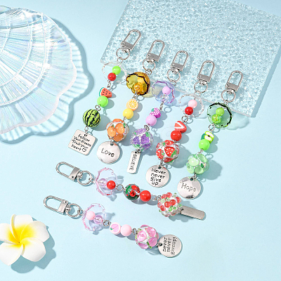 Handmade Polymer Clay & Acrylic & Resin & Glass Pendant Decorations KEYC-FS00037-03-1